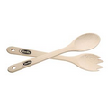 12" Wooden Serving Set - Fork & Spoon (each Silk Screened)